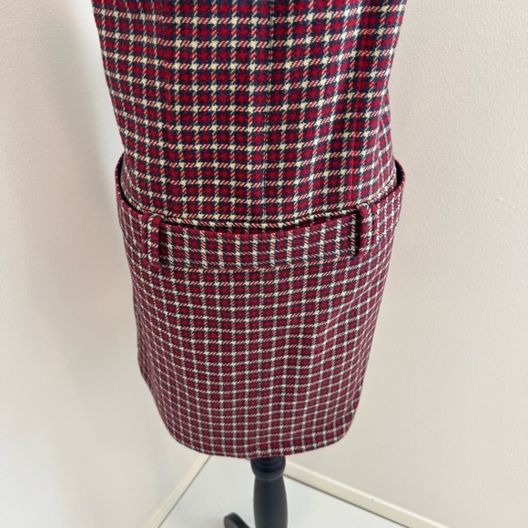 A&F Vintage Dress Plaid Drop Waist Belt Mod Academia Preppy M - Picture 3 of 7